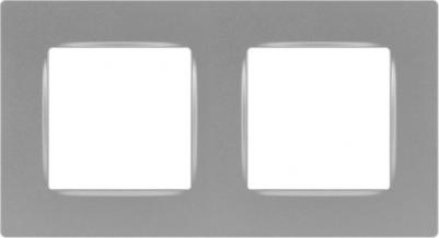 12-5202-03 Рамка для розеток и выключателей Серия 12 12-5202-03 на 2 поста, Классик, алюминий, цена за 1 шт