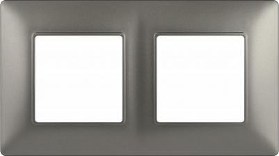 14-5002-16 Рамка для розеток и выключателей Elegance 14-5002-16 на 2 поста, титан, цена за 1 шт