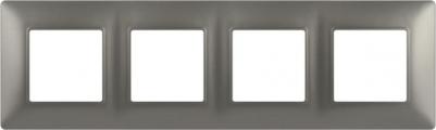 14-5004-16 Рамка для розеток и выключателей Elegance 14-5004-16 на 4 поста, титан, цена за 1 шт