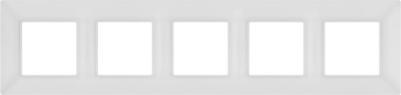 14-5005-01М Рамка для розеток и выключателей Elegance 14-5005-01М на 5 постов, белый матовый, цена за 1 шт
