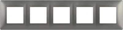 14-5005-16 Рамка для розеток и выключателей Elegance 14-5005-16 на 5 постов, титан, цена за 1 шт