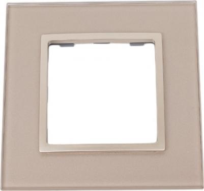 14-5101-04 14-5101-04 Рамка на 1 пост, стекло, Elegance, шампань+шамп, цена за 1 шт – фото 1