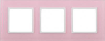 14-5103-30 14-5103-30 Рамка на 3 поста, стекло, Elegance, розовый+бел, цена за 1 шт
