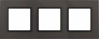 14-5103-32 14-5103-32 Рамка на 3 поста, стекло, Elegance, серый+антр, цена за 1 шт