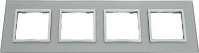 14-5104-03 14-5104-03 Рамка на 4 поста, стекло, Elegance, алюминий+алюм, цена за 1 шт