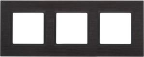 14-5203-05 14-5203-05 Рамка на 3 поста, металл, Elegance, чёрный+антр, цена за 1 шт – фото 1