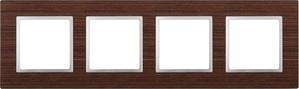 14-5304-10 14-5304-10 Рамка на 4 поста, дерево, Elegance, венге+алюм, цена за 1 шт – фото 2