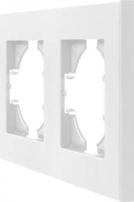 Рамка для розеток и выключателей City 2 поста цвет белый – фото 1