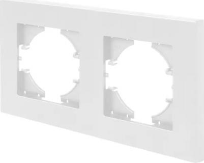 Рамка для розеток и выключателей City 2 поста цвет белый – фото 3