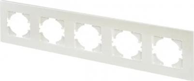 Рамка для розеток и выключателей City С1115-028 5 постов цвет жемчуг – фото 1