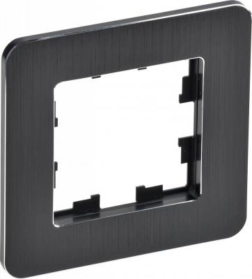 BRITE Рамка 1-местная РУ-1-1-Бр металл черный RE AL, цена за 1 шт