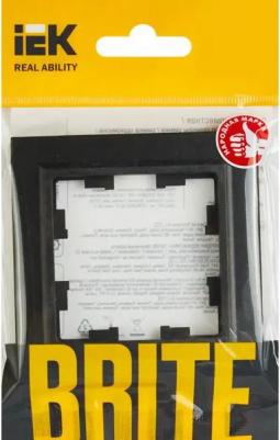 BRITE Рамка 1-местная РУ-1-БрЧ черный, цена за 1 шт – фото 7