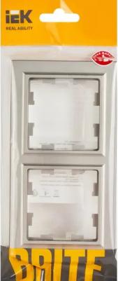 BRITE Рамка 2-местная IP44 РУ-2-БрС-44 сталь, цена за 1 шт – фото 2