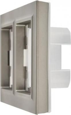 BRITE Рамка 2-местная IP44 РУ-2-БрС-44 сталь, цена за 1 шт – фото 3