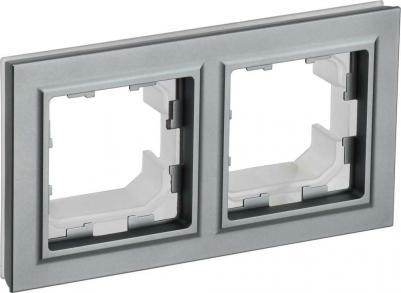 BRITE Рамка 2-местная IP44 РУ-2-БрС-44 сталь, цена за 1 шт – фото 7