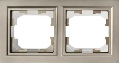 BRITE Рамка 2-местная IP44 РУ-2-БрС-44 сталь, цена за 1 шт