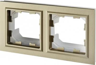 BRITE Рамка 2-местная IP44 РУ-2-БрШ-44 шампань, цена за 1 шт – фото 6