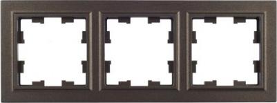 BRITE Рамка 3-местная РУ-3-БрТБ темная бронза, цена за 1 шт – фото 3