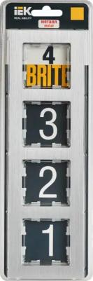 BRITE Рамка 4 -местная РУ-4-1-БрА металл алюминий, цена за 1 шт – фото 5