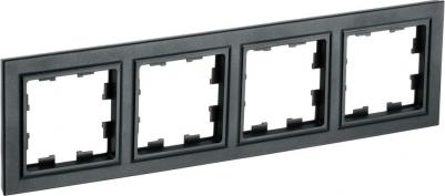 BRITE Рамка 4-местная РУ-4-БрЧ черный, цена за 1 шт – фото 4