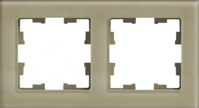 Рамка 2-м BRITE РУ-2-2-БрД стекло дым. BR-M22-G-K30