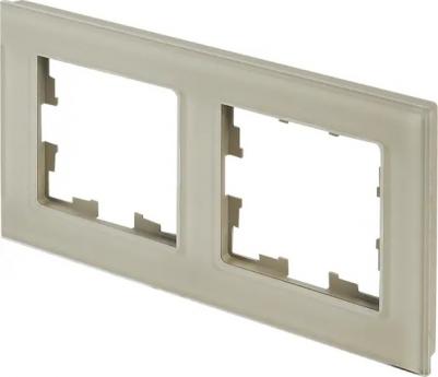 Рамка 2-м BRITE РУ-2-2-БрД стекло дым. BR-M22-G-K30 – фото 4