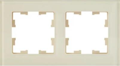 Рамка 2-м BRITE РУ-2-2-БрВа стекло ванильн. BR-M22-G-K10