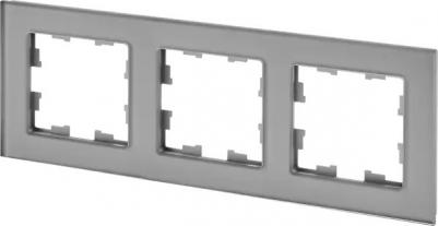 Рамка 3-м BRITE РУ-3-2-БрСе стекло сер. BR-M32-G-K03 – фото 3