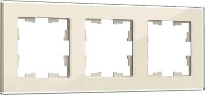 Рамка 3-м BRITE РУ-3-2-БрВа стекло ванильн. BR-M32-G-K10 – фото 1