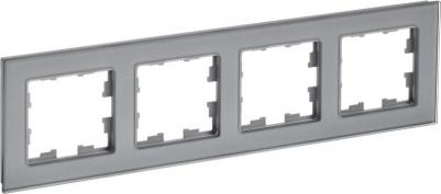 Рамка 4-м BRITE РУ-4-2-БрСе стекло сер. BR-M42-G-K03 – фото 1