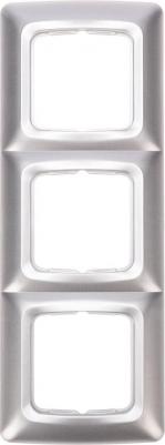 DEA Рамка 3-я горизонтальная Серебряный металлик, цена за 1 шт