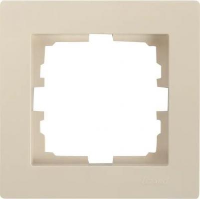 Рамка для розеток и выключателей Vesna 1 пост горизонтальная цвет кремовый – фото 5
