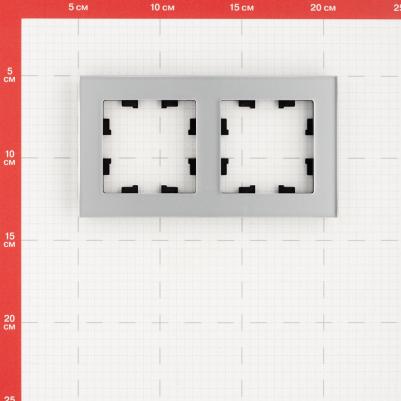 Рамка 2-м ATLASDESIGN NATURE стекло алюм. SchE ATN320302 – фото 3