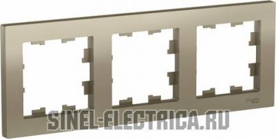 Рамка 3-м ATLAS DESIGN универс. шампань SchE ATN000503 – фото 3