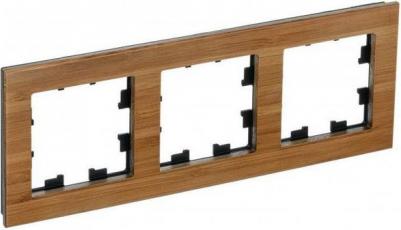 Рамка AtlasDesign ATN353203 наклад. 3x горизонтальный монтаж ABS пластик бамбук ( – фото 3