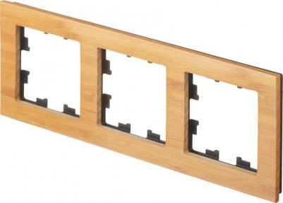 Рамка AtlasDesign ATN353203 наклад. 3x горизонтальный монтаж ABS пластик бамбук ( – фото 5
