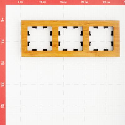 Рамка AtlasDesign ATN353203 наклад. 3x горизонтальный монтаж ABS пластик бамбук ( – фото 7