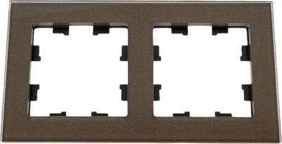 Рамка электроустановочная 2 поста AtlasDesign Nature Стекло мокко – фото 2