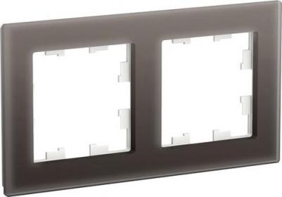 Рамка электроустановочная 2 поста AtlasDesign Nature Стекло мокко