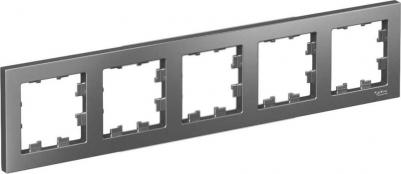 Рамка SE ATLASDESIGN, 5-ти постовая, универсальная, цвет сталь – фото 5