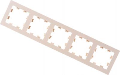 Универсальная пятиместная рамка Бежевый – фото 6