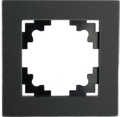 GFR00-7001-05М Рамка 1-местная, стекло, серия Катрин, черный матовый, цена за 1 шт