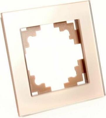 Рамка 1-местная, стекло, серия Катрин, GFR00-7001-02, шампань, цена за 1 шт – фото 1