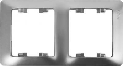 Рамка Schneider Electric Glossa 2-ая вертикальная Алюминий