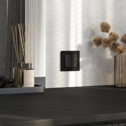 Рамка для розетки / выключателя на 1 пост W0013108 Senso черный soft-touch – фото 3