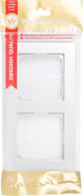 Рамка для розетки / выключателя на 2 поста W0021806 Stark серебряный пластик – фото 1