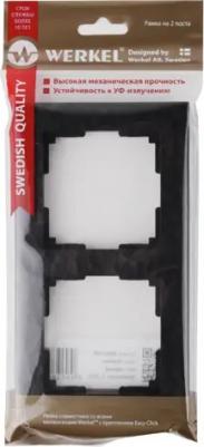 Рамка для розетки / выключателя на 2 поста W0022408 Hammer черный пластик – фото 12