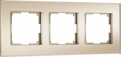 Рамка для розетки / выключателя на 3 поста W0033111 Senso шампань soft-touch