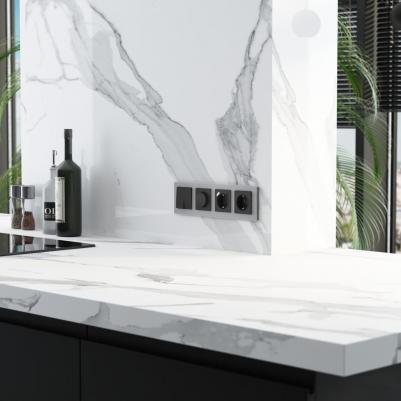 Рамка для розетки / выключателя на 4 поста W0043106 Senso серебряный soft-touch – фото 2