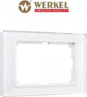 Рамка из стекла для двойной розетки Favorit W0081101 белый – фото 3